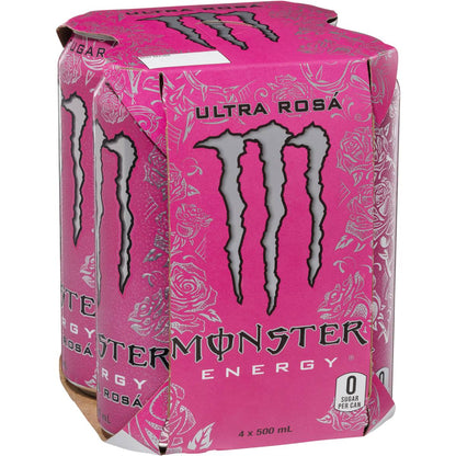Monster Energy Ultra Rosa Multipack Cans 500ml x4 Pack