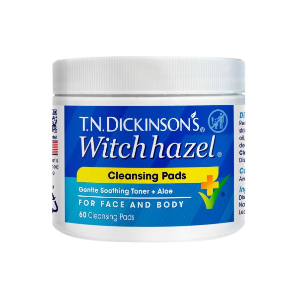 TN DICKINSONS WITCH HAZEL CLEANSING PADS 60PK