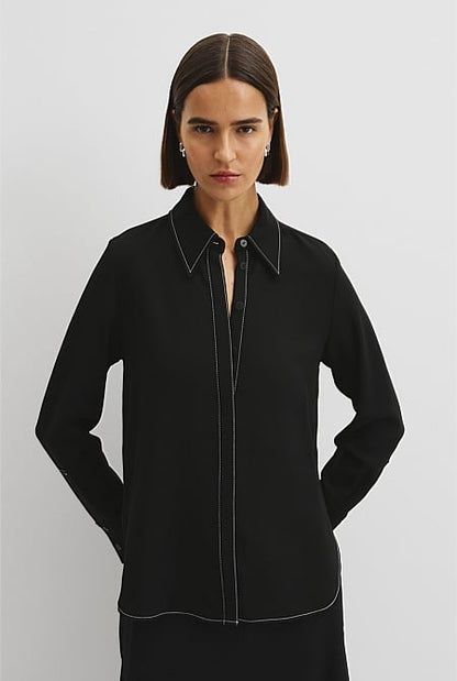 Button Through Crepe Shirt