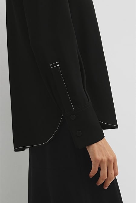 Button Through Crepe Shirt