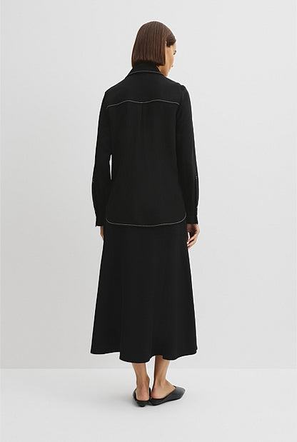Button Through Crepe Shirt
