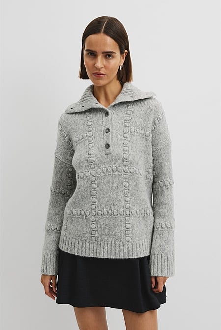 Long Sleeve Polo Knit