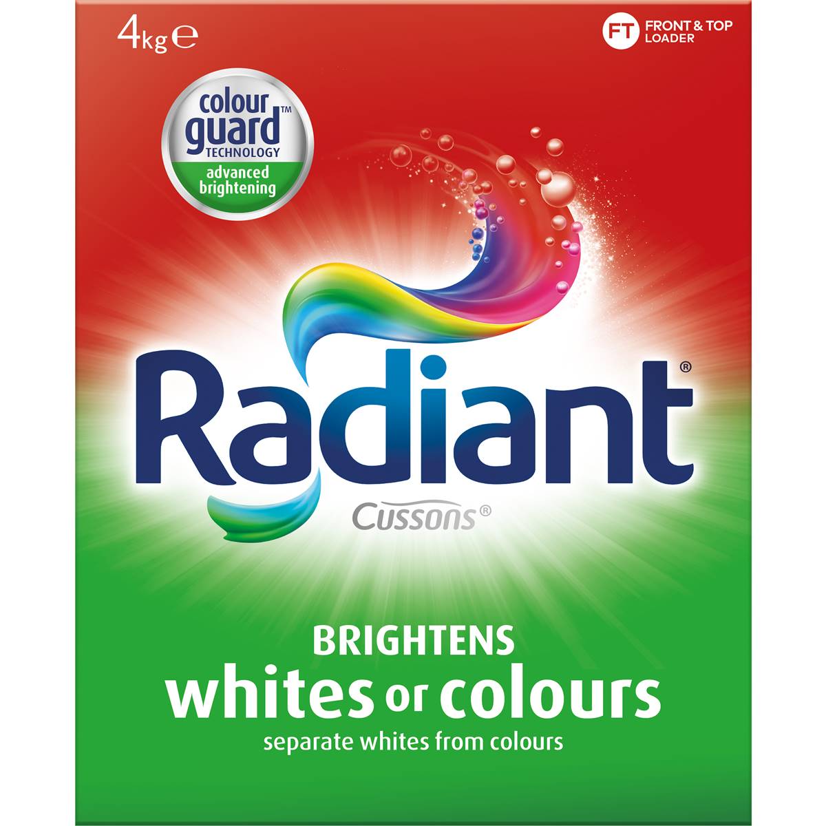 Radiant Whites Or Colours Laundry Detergent Washing Powder 4kg