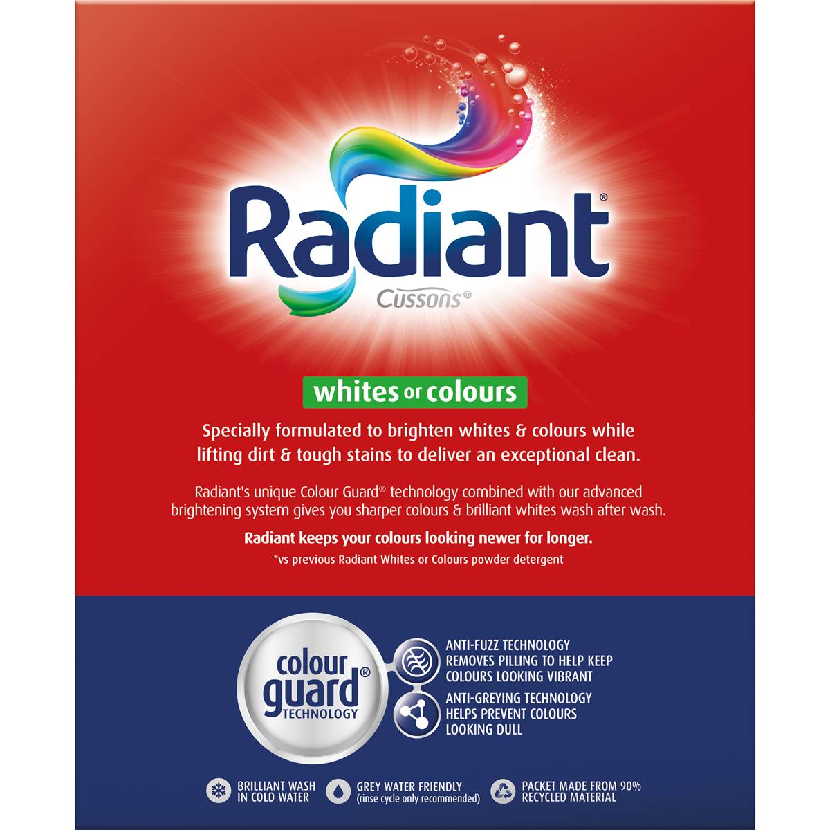 Radiant Whites Or Colours Laundry Detergent Washing Powder 4kg