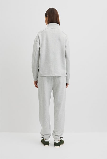 Australian Good Earth Cotton Zip Neck Sweat