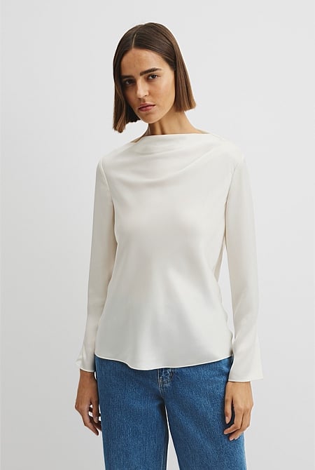 Draped Long Sleeve Shirt