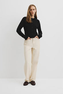 Cotton Cashmere Crew Neck Cardigan