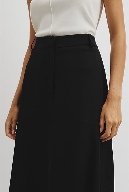 Crepe Midi Skirt