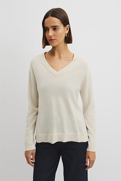 Lightweight Merino V-Neck Knit