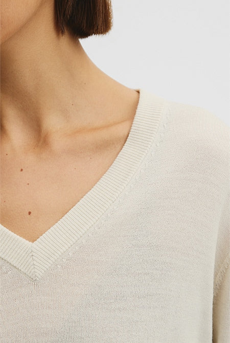 Lightweight Merino V-Neck Knit