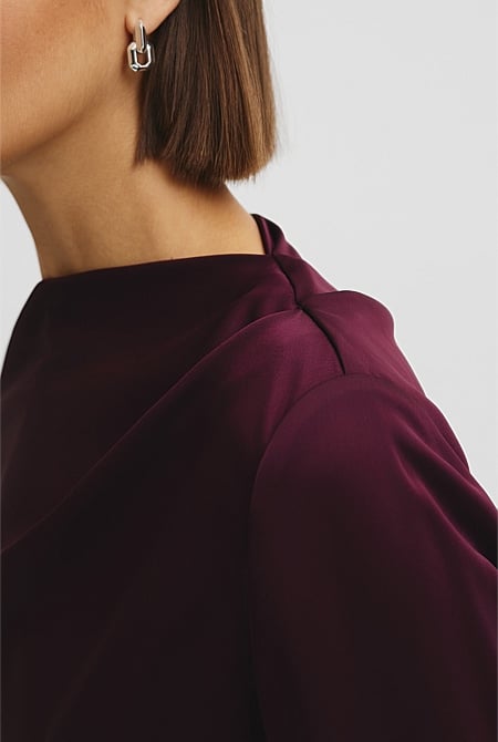 Draped Long Sleeve Shirt