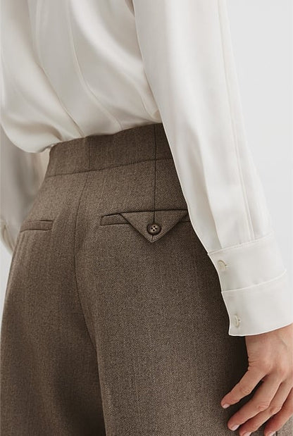 Wool Herringbone Pant
