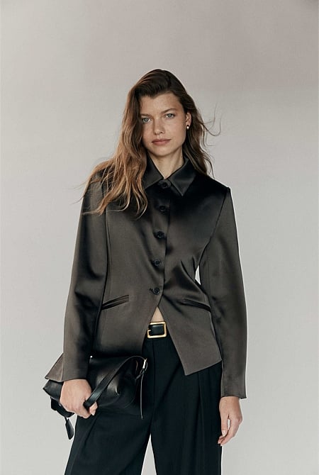 Satin Collar Jacket