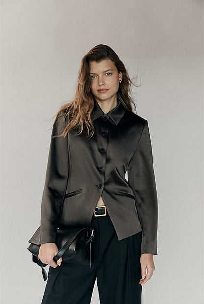 Satin Collar Jacket