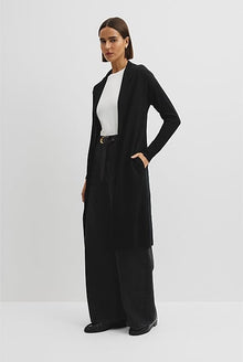 Lightweight Merino Wool Longline Cardigan