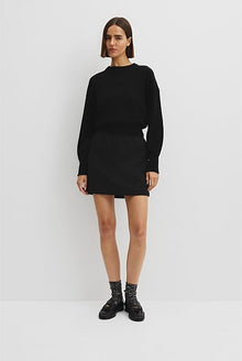 Organically Grown Cotton Blend Crop Crew Neck Knit