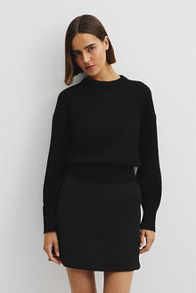 Organically Grown Cotton Blend Crop Crew Neck Knit