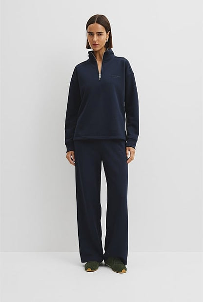 Australian Good Earth Cotton Zip Neck Sweat