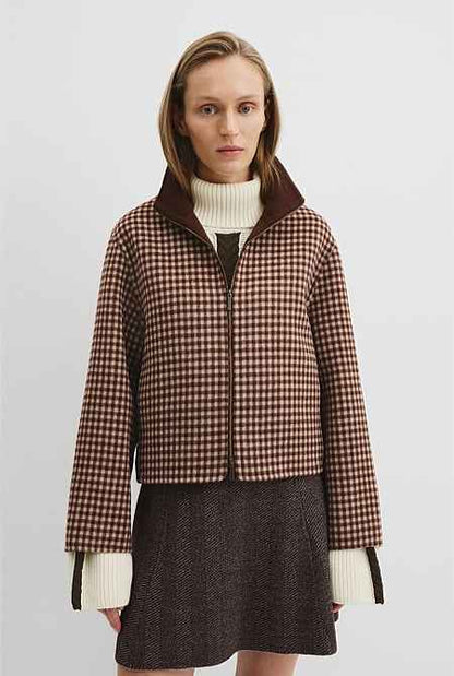 Zip Through Check Jacket