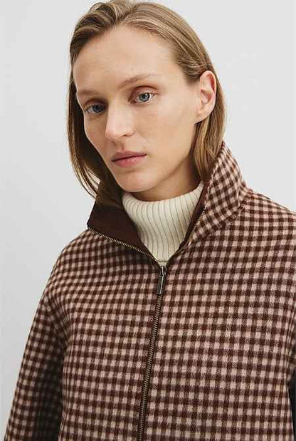 Zip Through Check Jacket