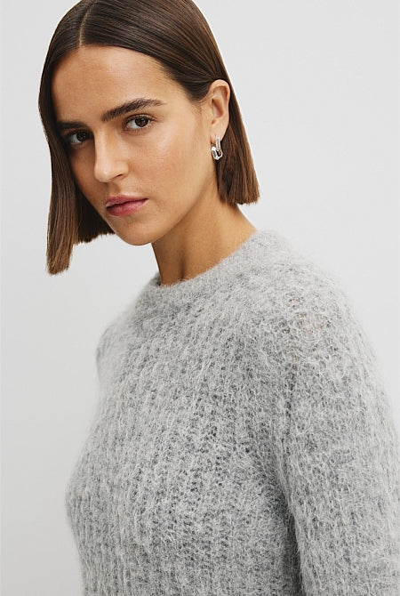 Fluffy Crew Neck Knit