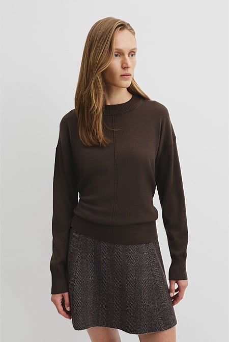 Lightweight Merino Wool Crew Neck Knit