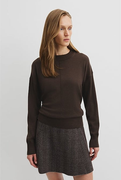 Lightweight Merino Wool Crew Neck Knit