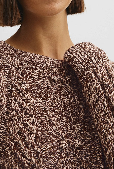 Twist Knit Cable Knit Pullover