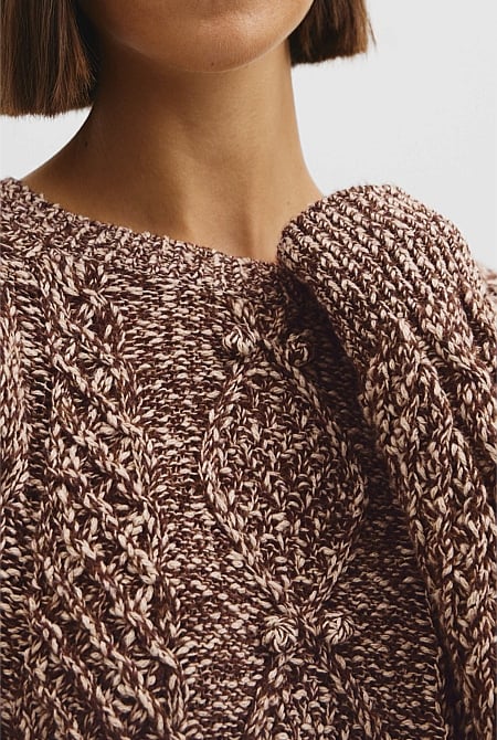 Twist Knit Cable Knit Pullover