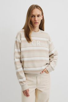 Australian Cotton Stripe Country Road Logo Sweat