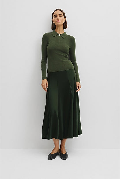 Wool Silk Collared Knit
