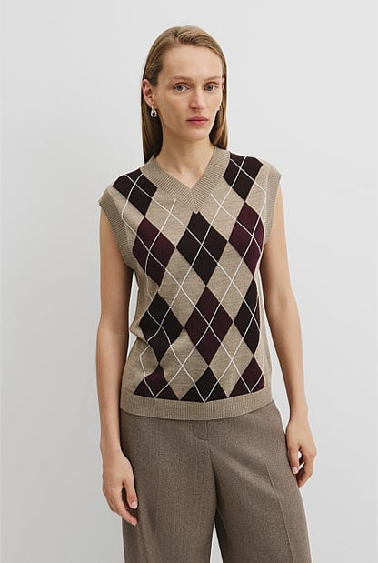 Argyle Knit Vest