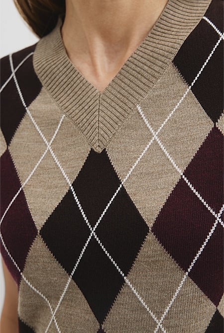 Argyle Knit Vest