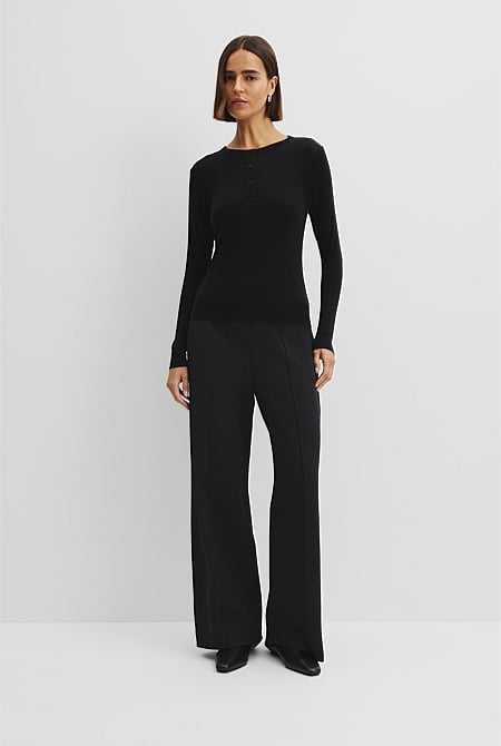 Soft Henley Longsleeve Top