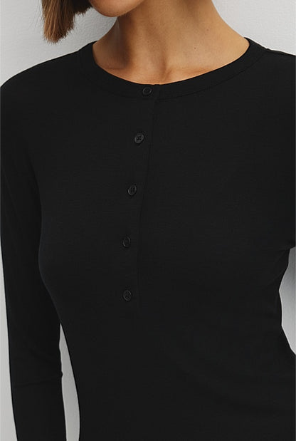 Soft Henley Longsleeve Top