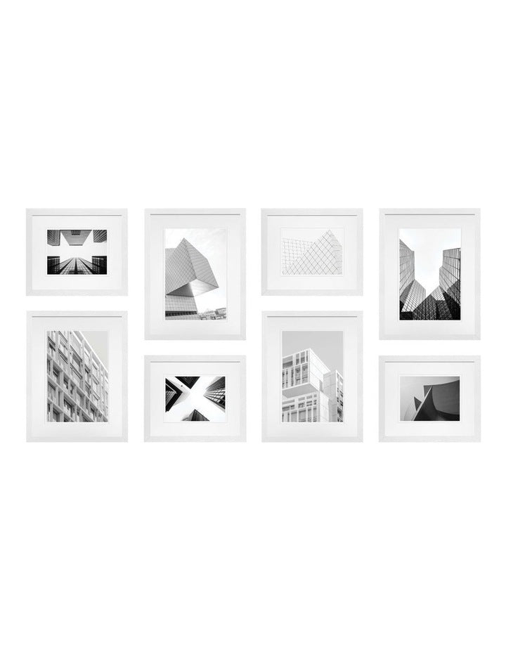 Premium 8 Piece Gallery Photo Wall Frame Set in White