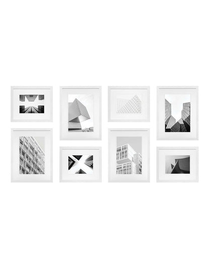 Premium 8 Piece Gallery Photo Wall Frame Set in White