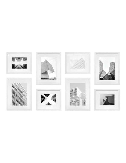 Premium 8 Piece Gallery Photo Wall Frame Set in White