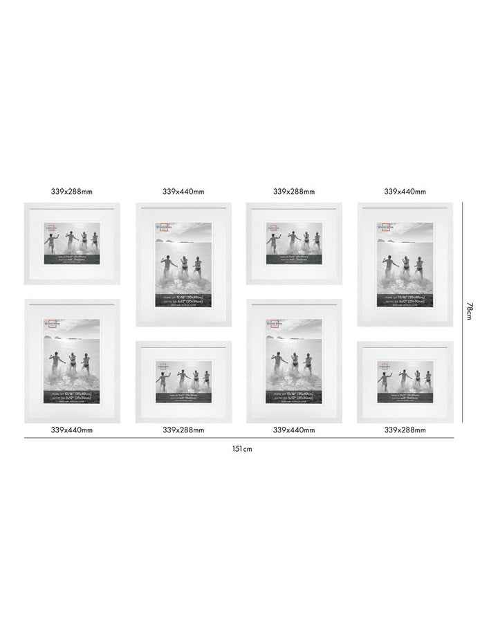 Premium 8 Piece Gallery Photo Wall Frame Set in White
