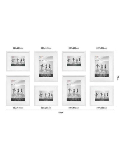 Premium 8 Piece Gallery Photo Wall Frame Set in White
