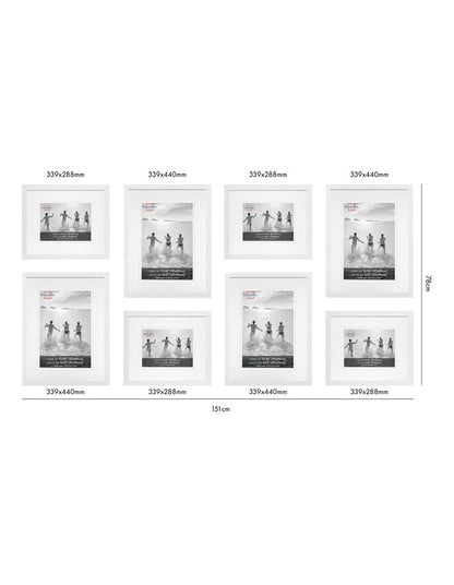 Premium 8 Piece Gallery Photo Wall Frame Set in White