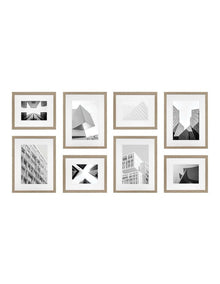 Premium 8 Piece Gallery Photo Wall Frame Set in Natural Oak
