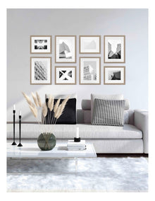 Premium 8 Piece Gallery Photo Wall Frame Set in Natural Oak