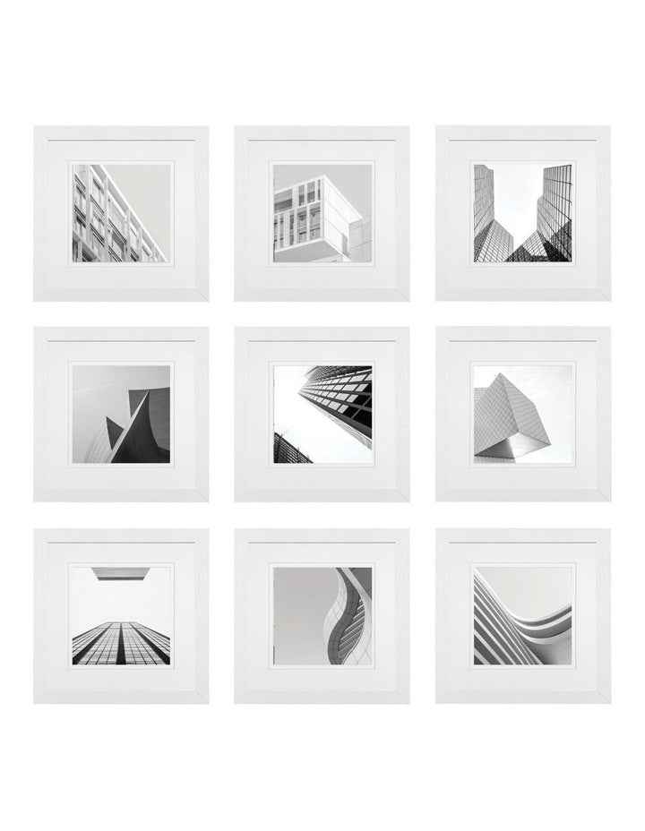 Premium 9 Piece Square Gallery Photo Wall Frame Set in White