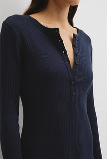 Long Sleeve Henley Dress