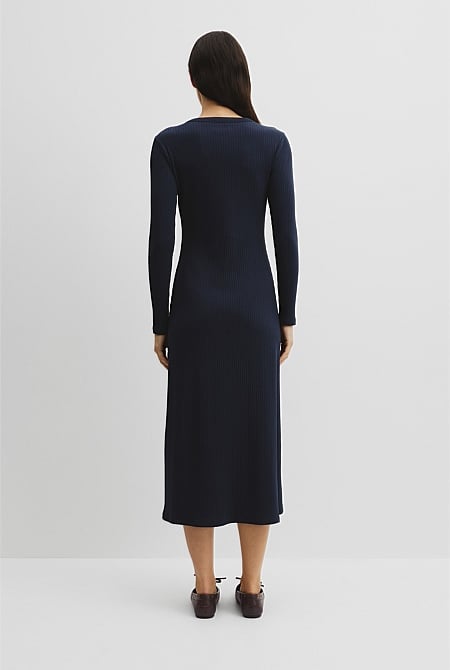 Long Sleeve Henley Dress