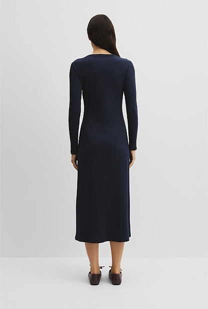 Long Sleeve Henley Dress