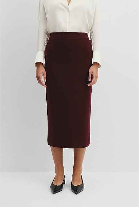 Compact Wool Knit Skirt
