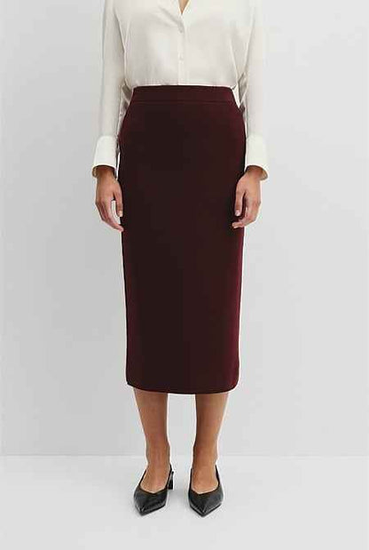 Compact Wool Knit Skirt