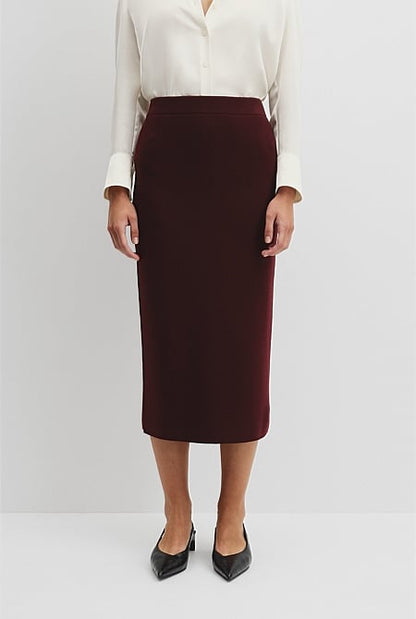 Compact Wool Knit Skirt